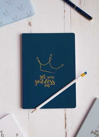 Get Your Goddess On Blue A5 Notebook