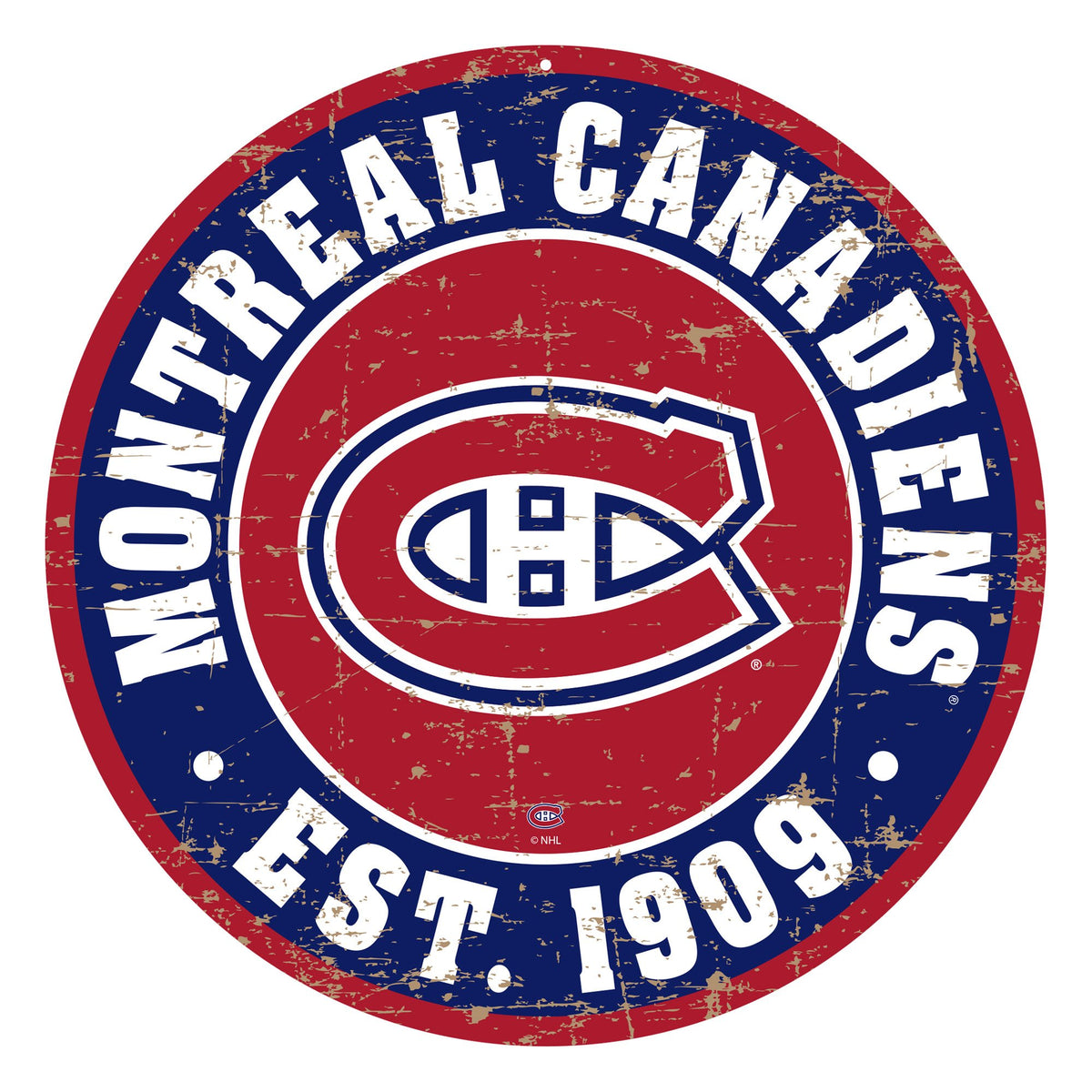 Montreal Canadiens 22" PVC Distressed Logo Wall Sign Hockey Hall of Fame