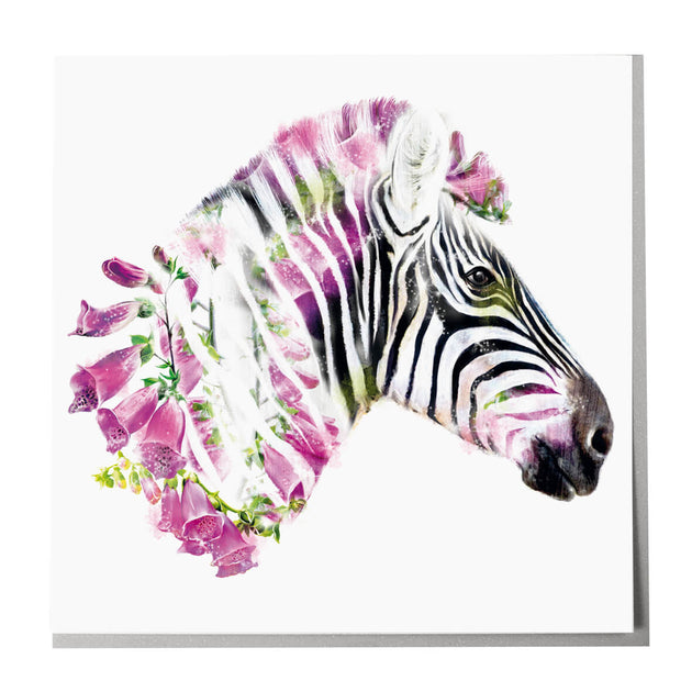 Zebra Thank You Card Zebra Cards for Any Occasion with Grey Envelope by Lola Design Zebra Birthday Card Zebra Greeting Card for Him or for Her