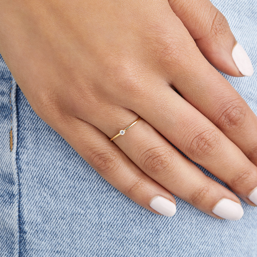 Simple Ring stack Stacking rings Thin gold rings Double Gold Rings- Gold Staking Ring