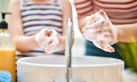 Hand washing correctly with soap