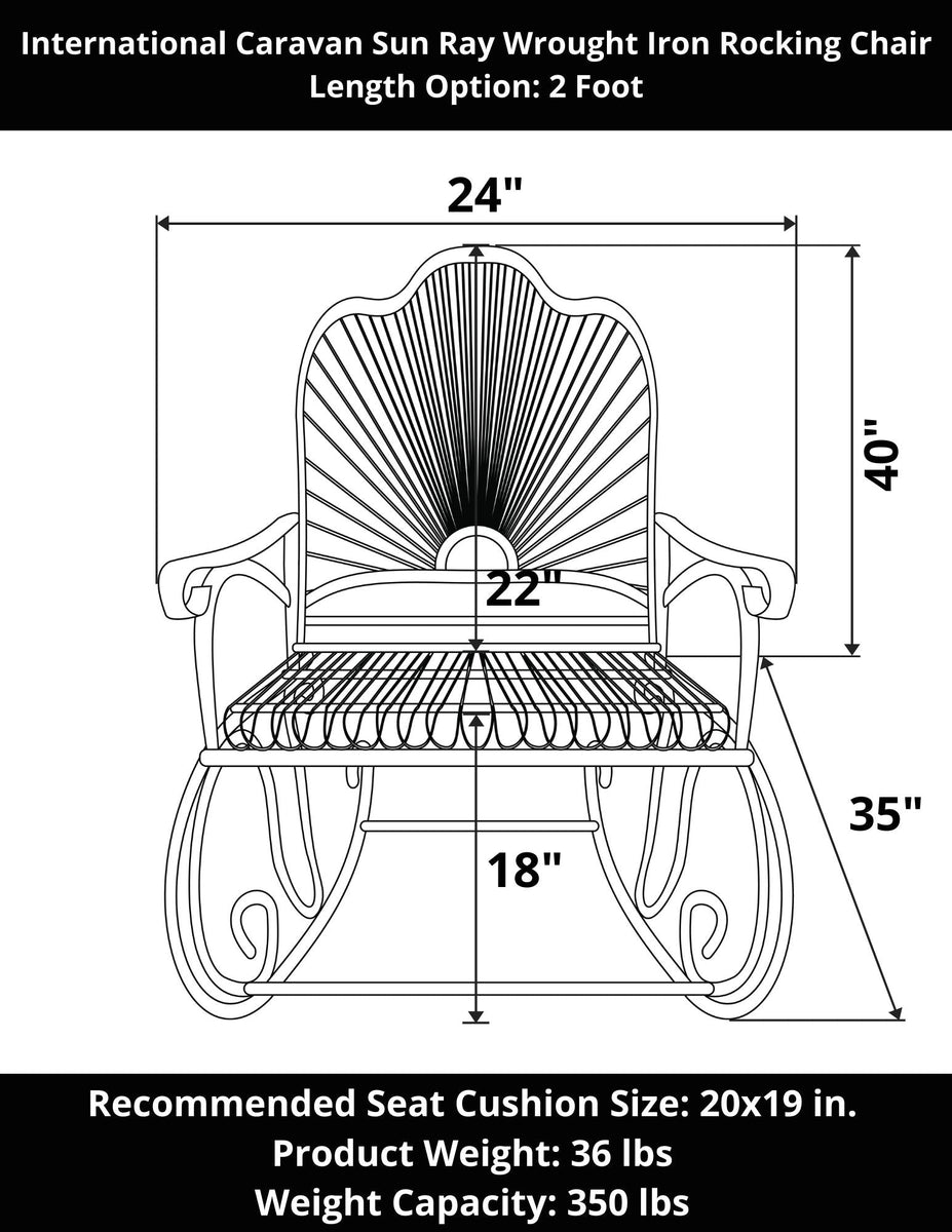 iron rocking chair with cushion