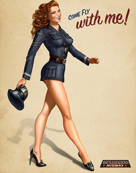 Affiche pin-up commandante armée aérienne