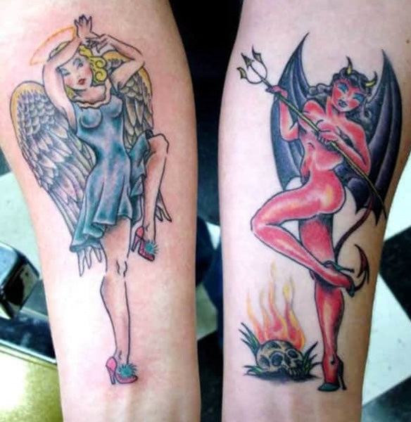 Tatouage ange et démon