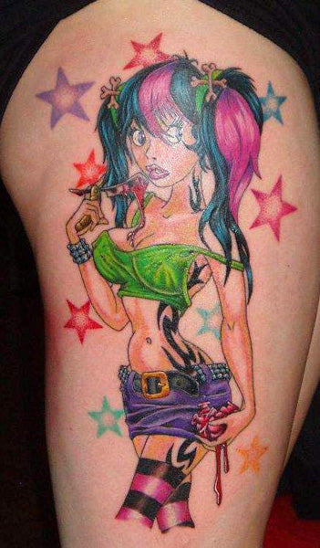 Tatouage pin-up punk