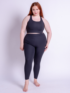 Girlfriend Collective Compressive Rib High-Rise 7/8 Leggings - Black