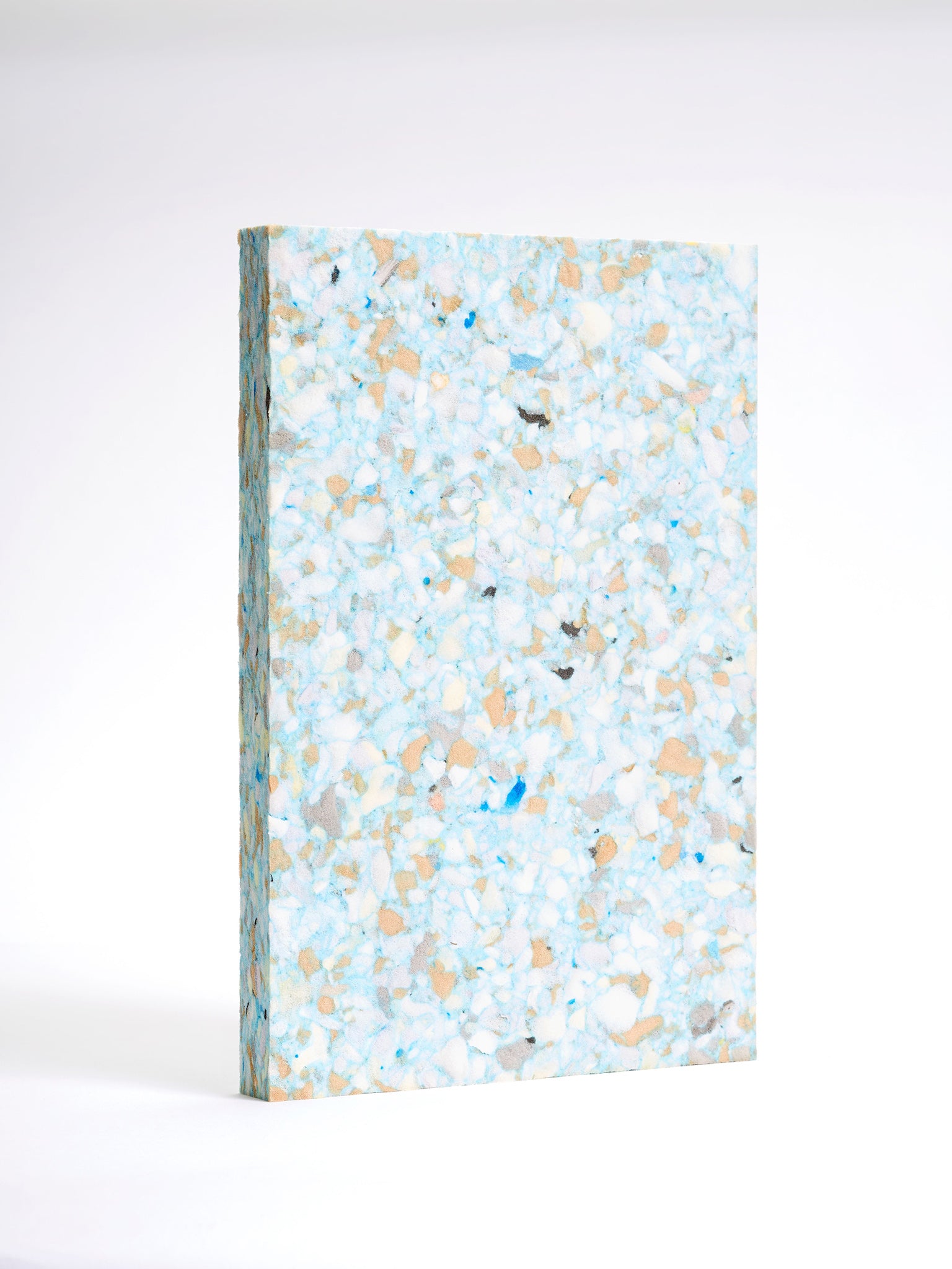 sustainable chipped foam half yoga block