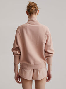 Varley Alia Zip Sweat - Mahogany Rose