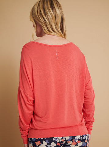Asquith Long Sleeve Batwing  - Coral