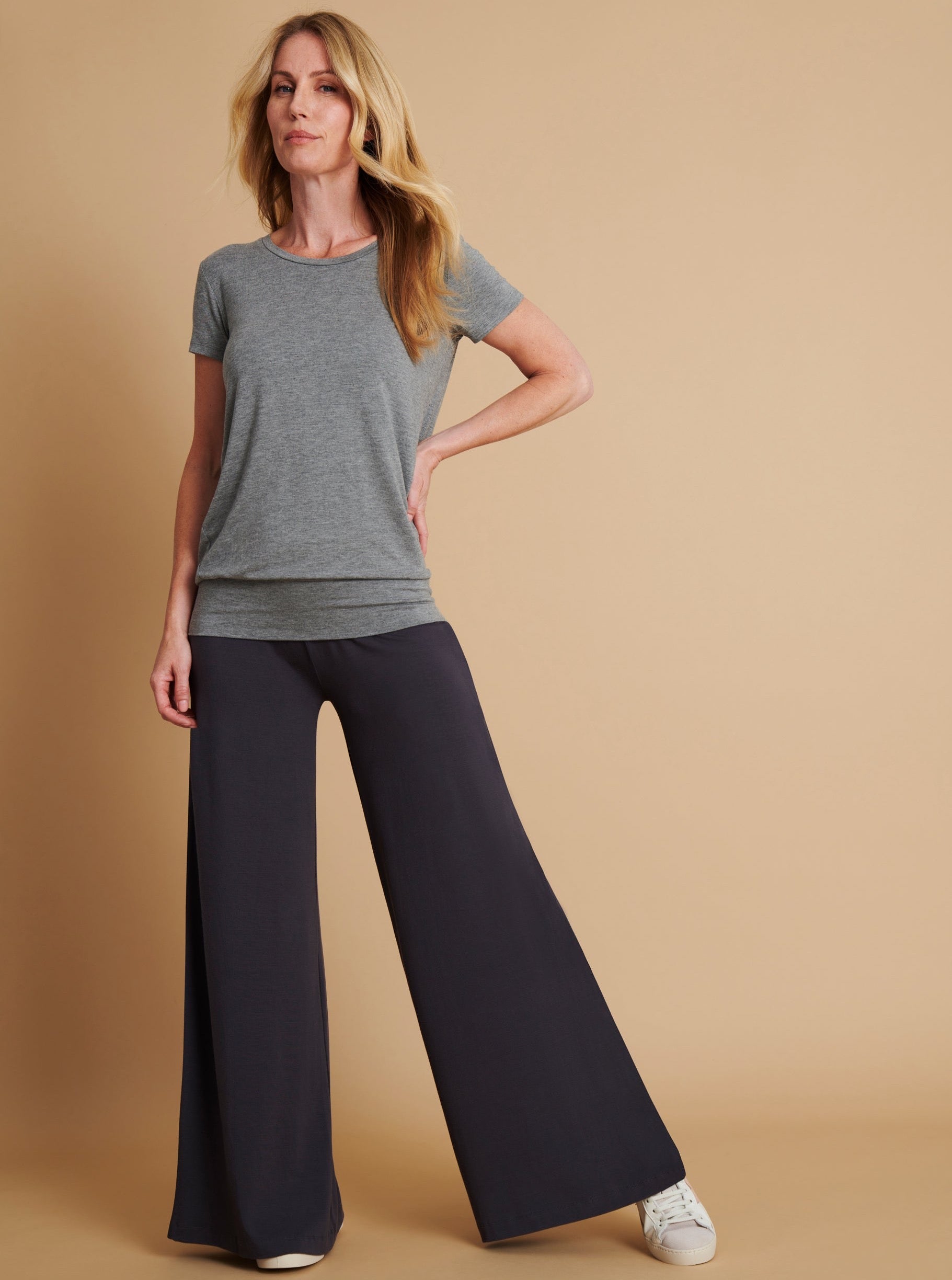 Asquith Palazzo Pants  - Pebble