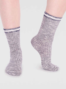 Thought Women's Molly Organic Cotton Metallic Socks - Grey Marle