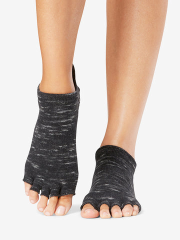 ToeSox Grip Half Toe Low Rise - Black Space Dye