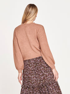 Thought Lucille Fluffy Balloon Sleeve Jumper - Burnt Sugar Brown