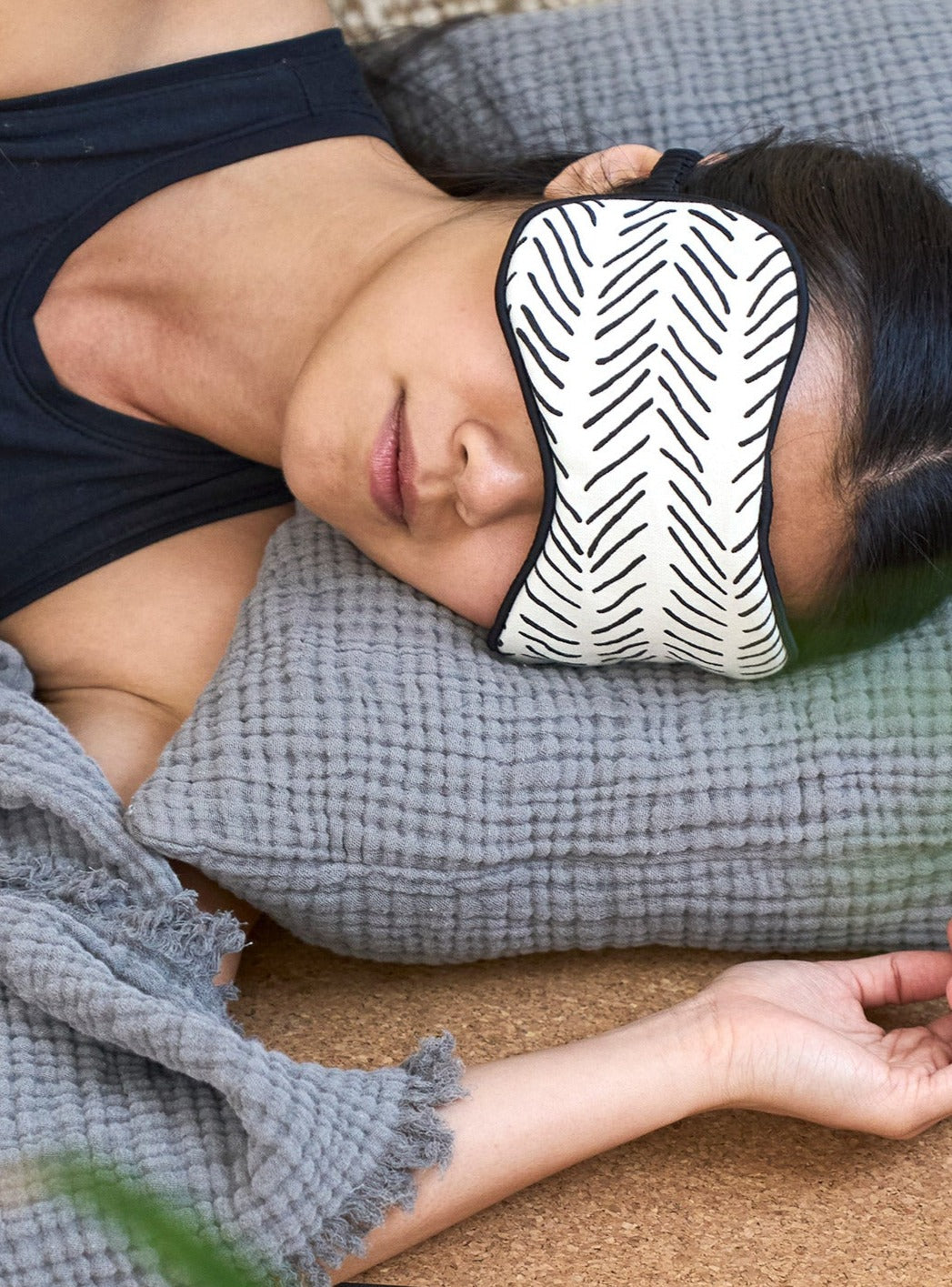 countryflyers Organic Cotton Herringbone Eye Mask