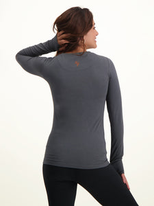 Urban Goddess Karuna Hamsa Longsleeve Shirt - Charcoal