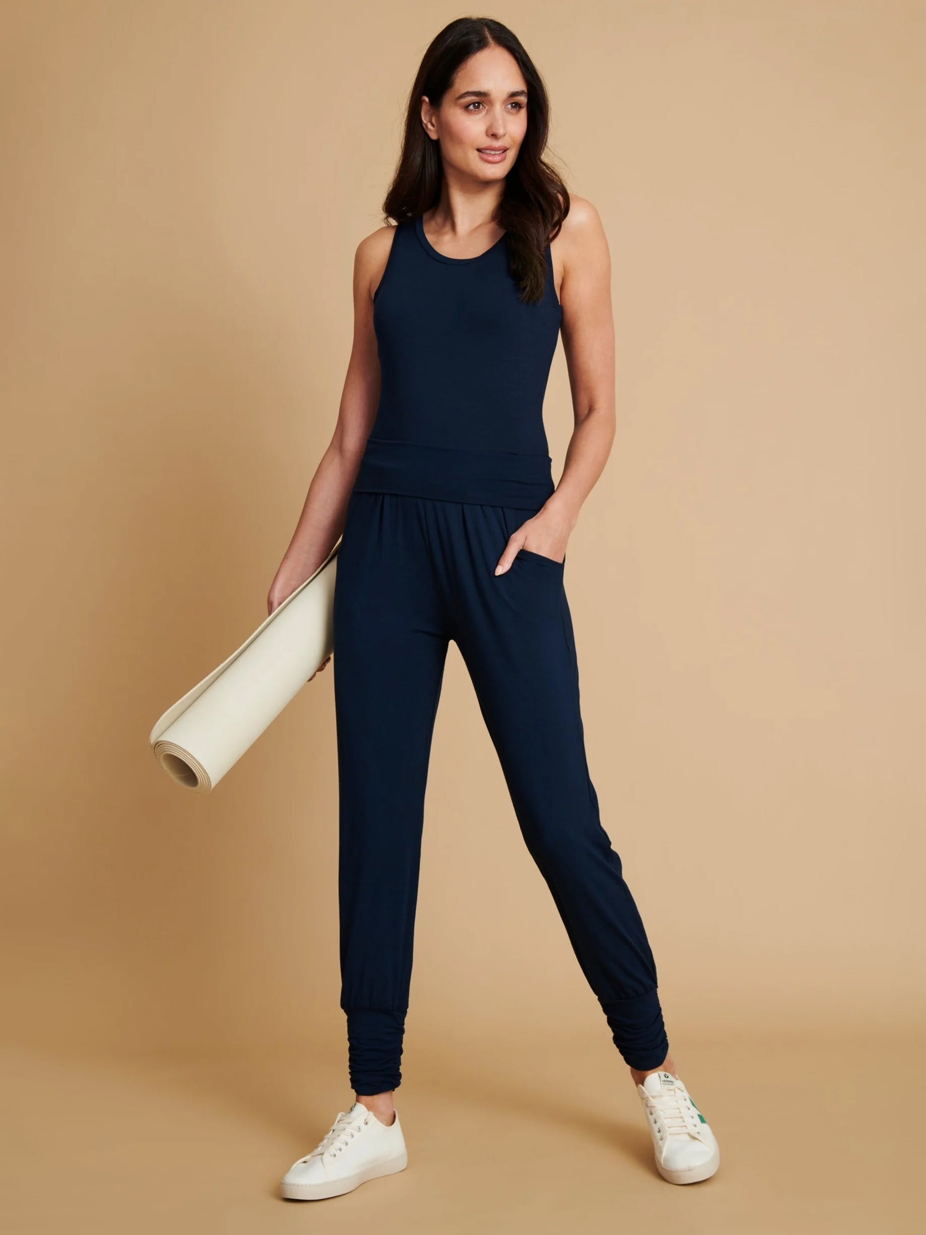 Asquith Long Harem Pants - Navy