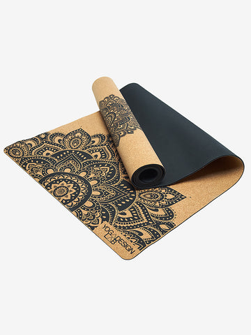 Yoga Design Lab Cork Mat - Mandala Black