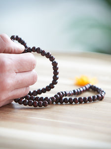 hardbackhollow Rosewood Mala Beads Necklace