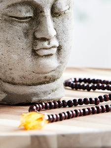 hardbackhollow Rosewood Mala Beads Necklace