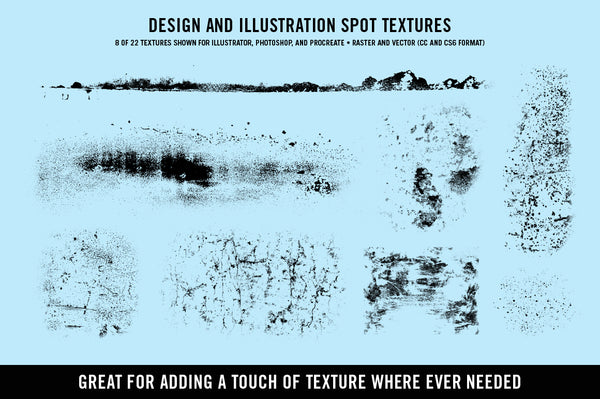 Textures for Illustrator, Photoshop, and Procreate
