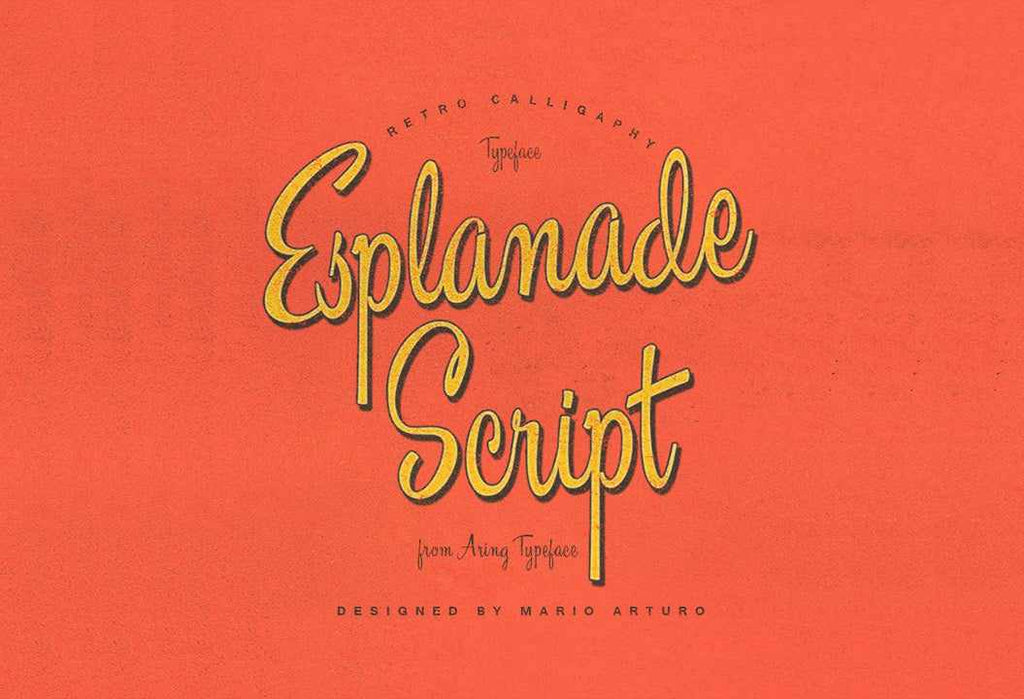 A distressed and condensed cursive script font similar to vintage Mid-Century advertising or sign-painting. Free Retro and Vintage Fonts: Esplanade Script