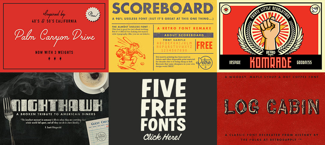 Five Free Retro Fonts