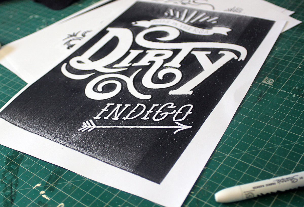 Lettering with photocopy textures