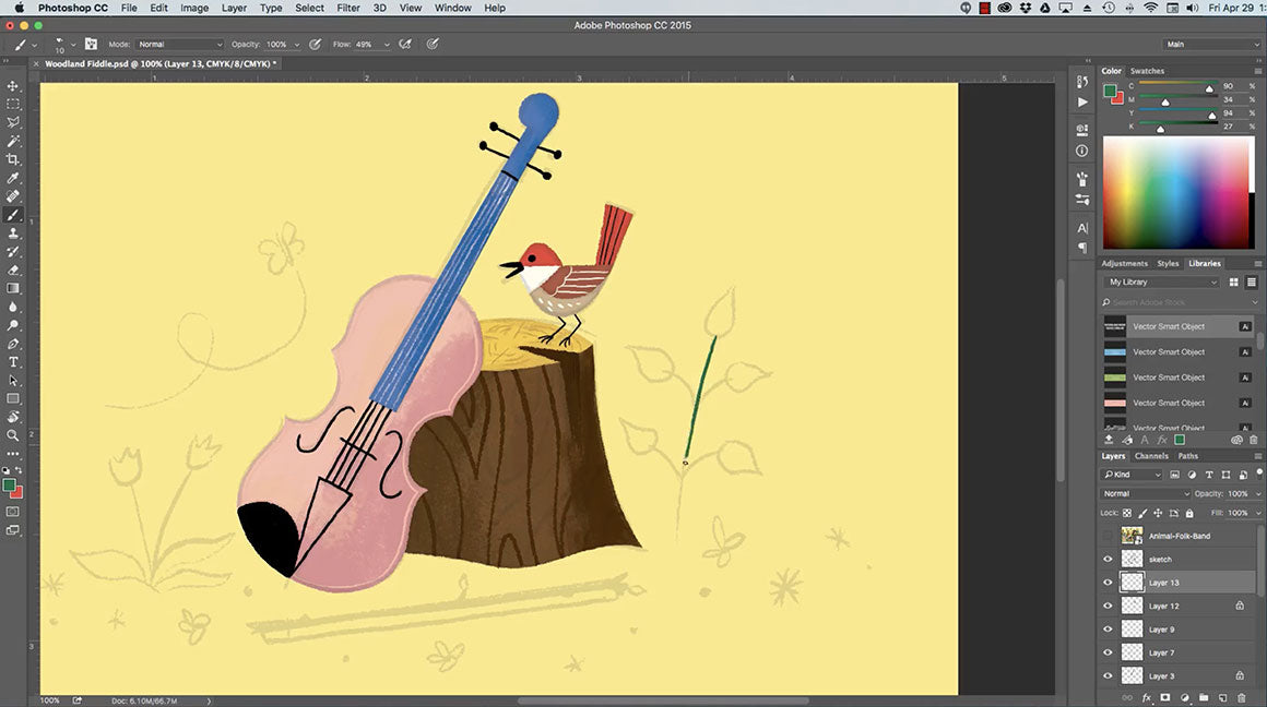 Pretend to illustrator with real media in Photoshop