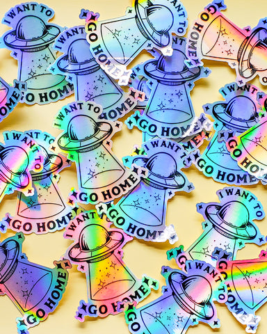 I want to go home Holo stickers