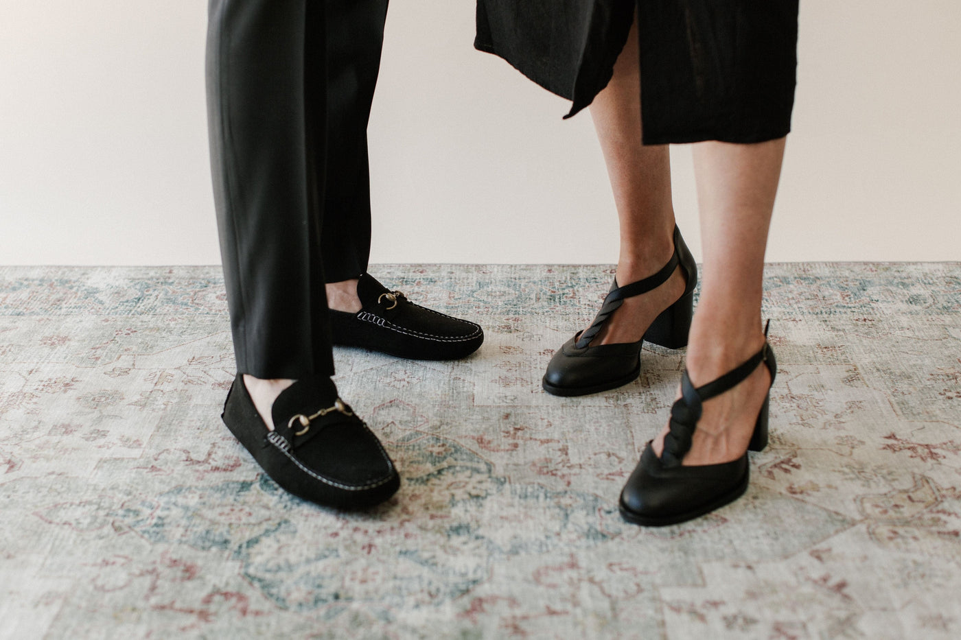 'Lauren' women's black t-bar mid-heel by Zette Shoes