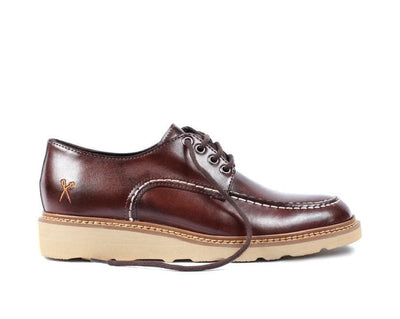 'Oslo' vegan lace-up shoe with white sole by King55 - Cognac - Vegan Style