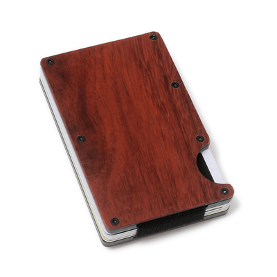 Wooden minimalist unisex vegan leather wallet by La Enviro - Walnut/ash/jarrah
