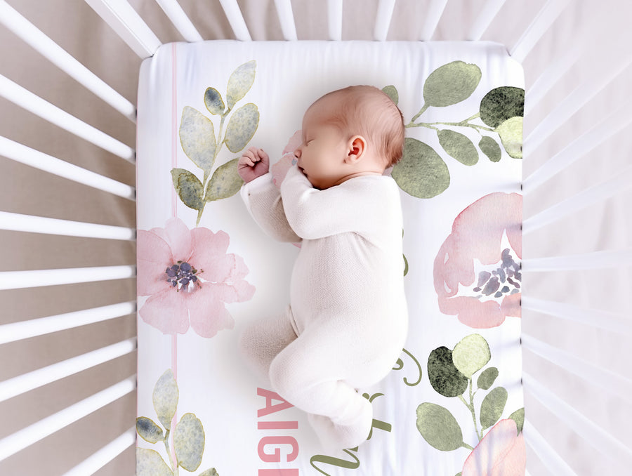 Abigail Floral Crib Sheet