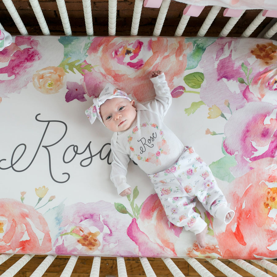 Pretty Peony Crib Sheet