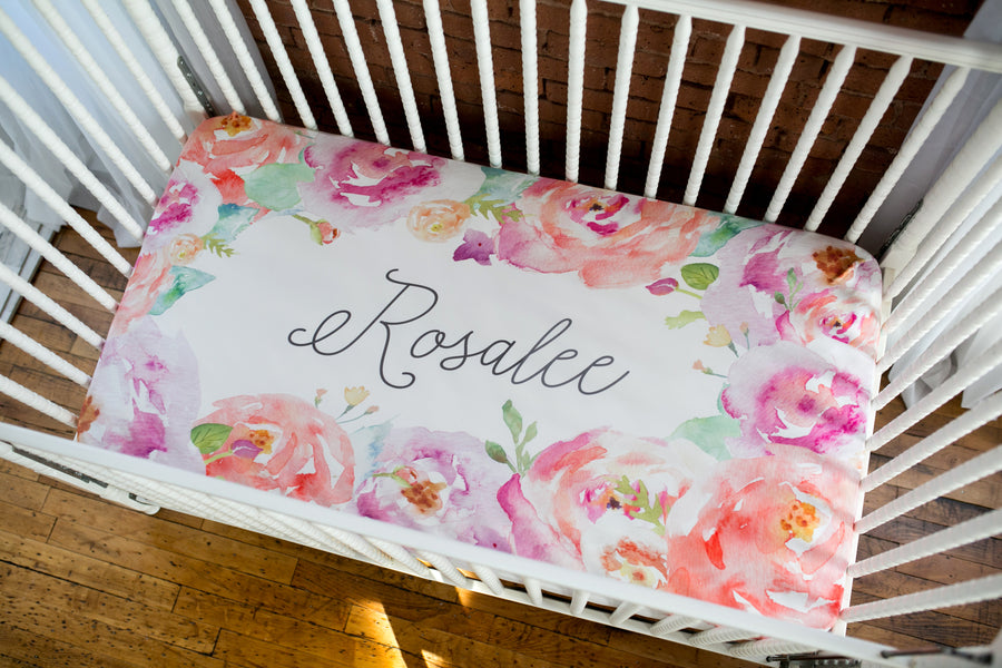 Pretty Peony Crib Sheet