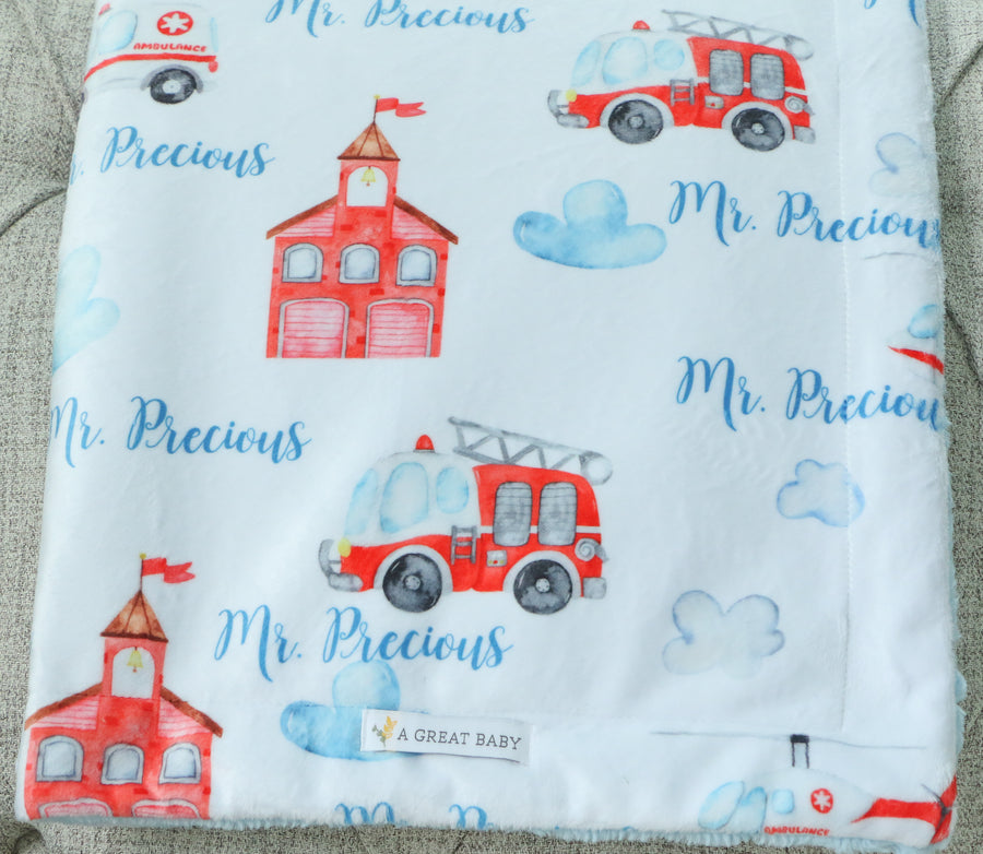 Frankie the Fireman Baby Deluxe Blanket