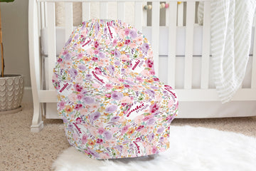 Amelia's Pink Floral Car Seat Cover