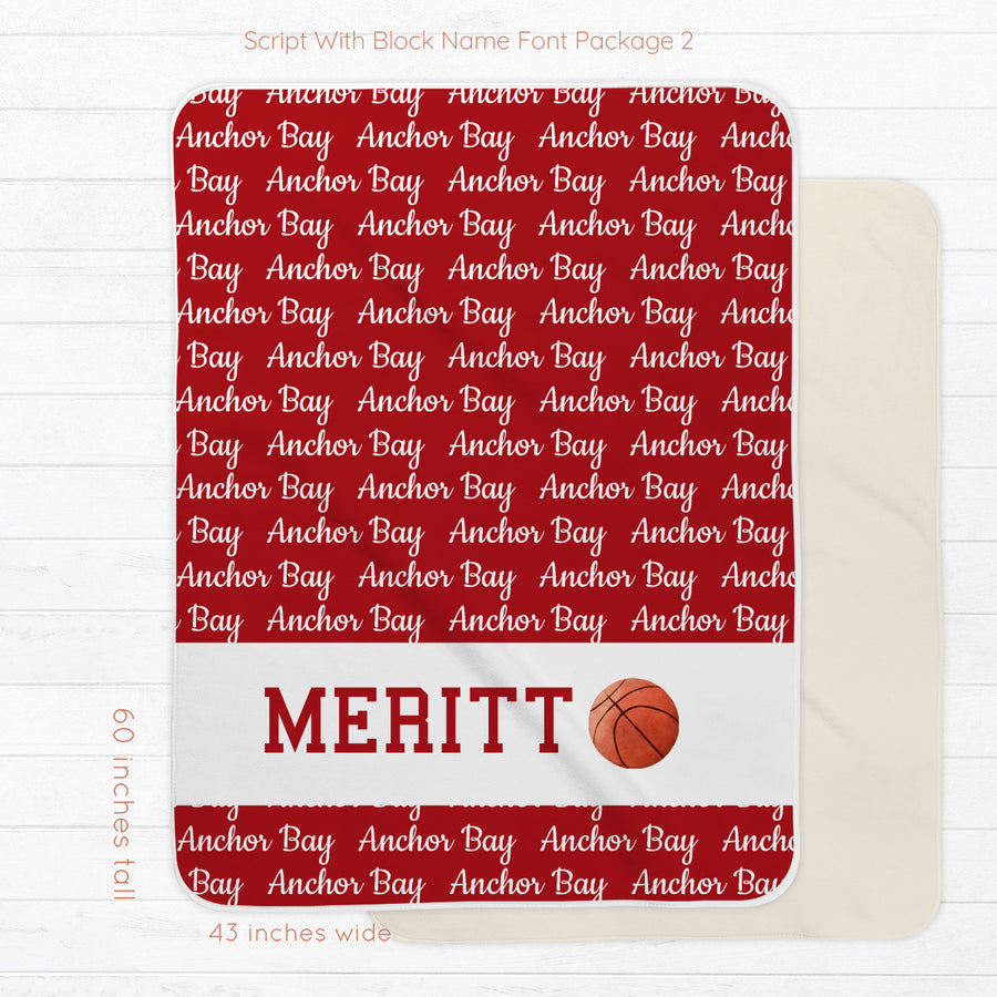 Basketball Team Blanket - multiple colors