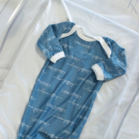 Camden Smokey Blue Knotted Baby Gown