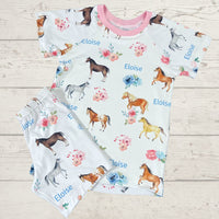 Horse Pajamas - Short or Long Sleeve (3 months to kids 14)