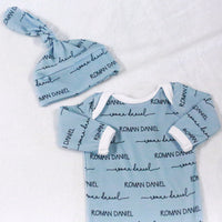 Camden Blue Knotted Baby Gown