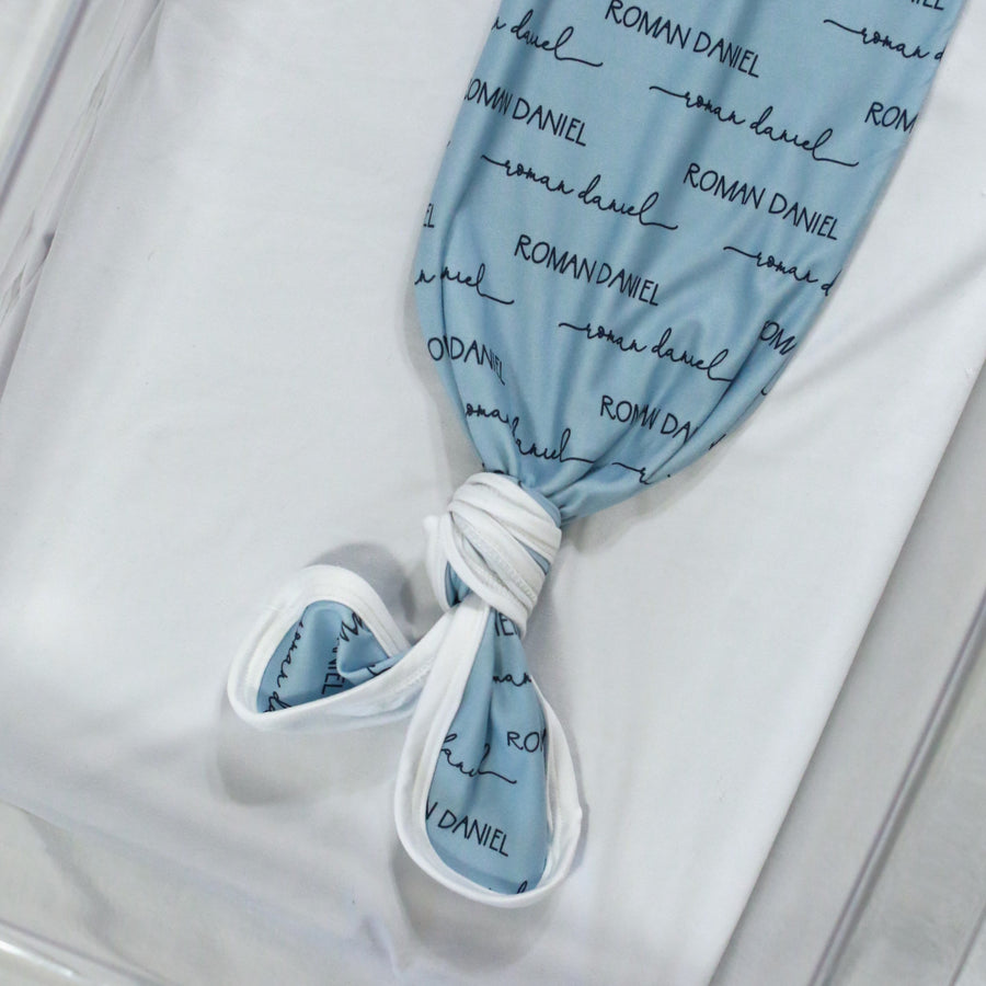 Camden Blue Knotted Baby Gown