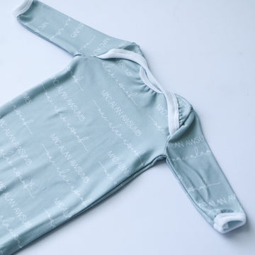 Camden Seafoam Knotted Baby Gown