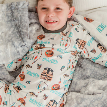 Fishing Buddy Pajamas  - Short or Long Sleeve (3 months to kids 14)