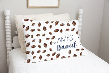 personalized minky pillowcase football