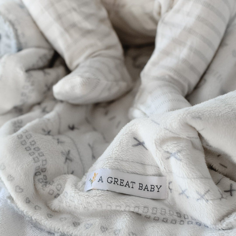 Gray Mudcloth Baby Deluxe Blanket