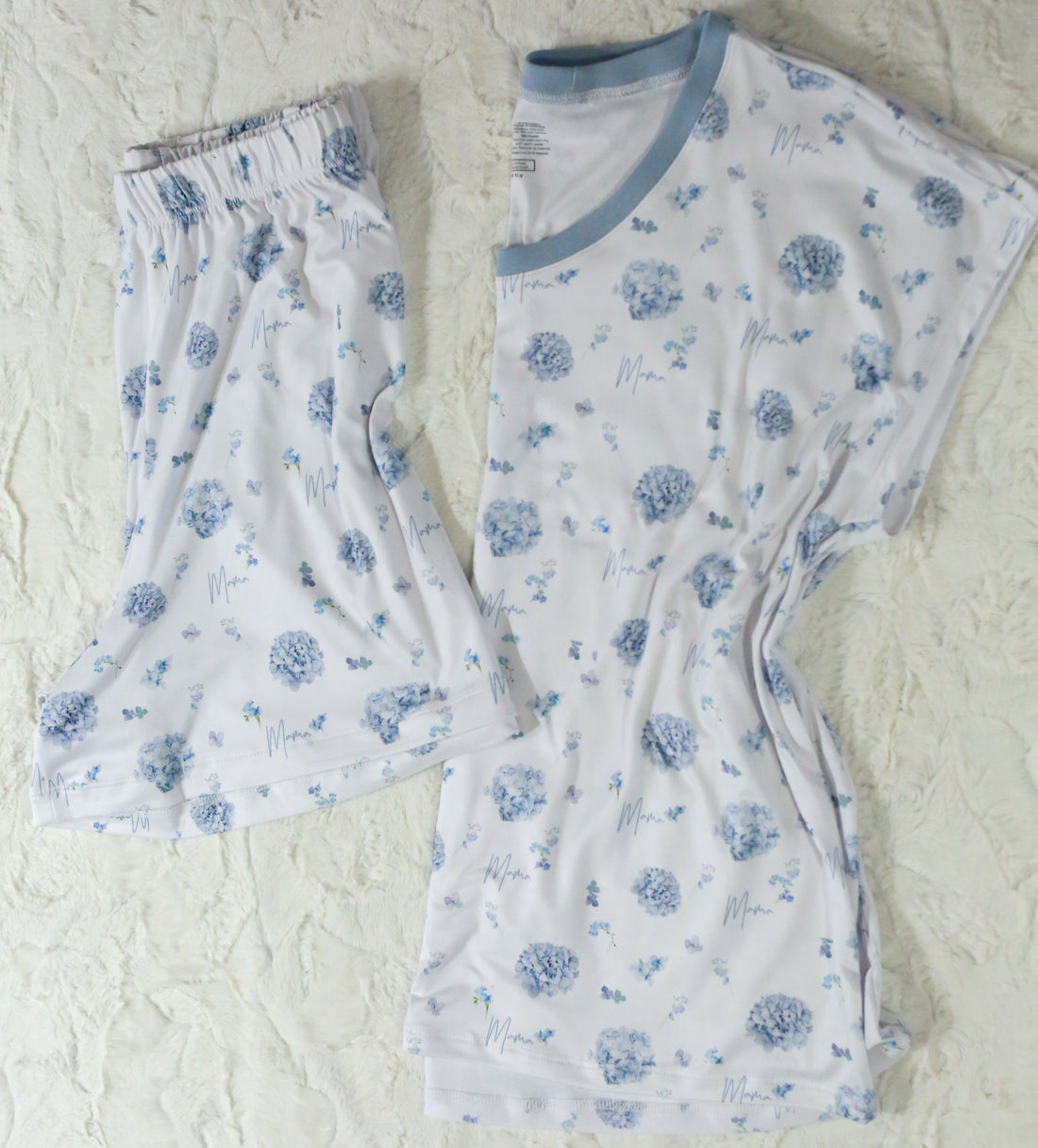 Mary's Blue Floral Mom Pajamas for Women