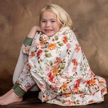 Patti's Fall Floral Toddler Sherpa Blanket