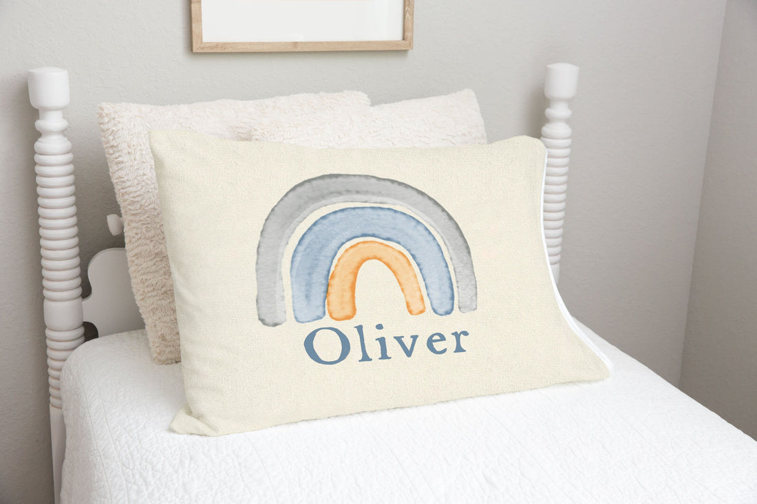 Rainbow Neutral Pillowcase (boy and girl options available)