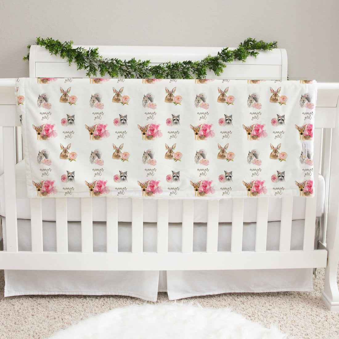 Woodland Faces Girl Baby Deluxe Blanket